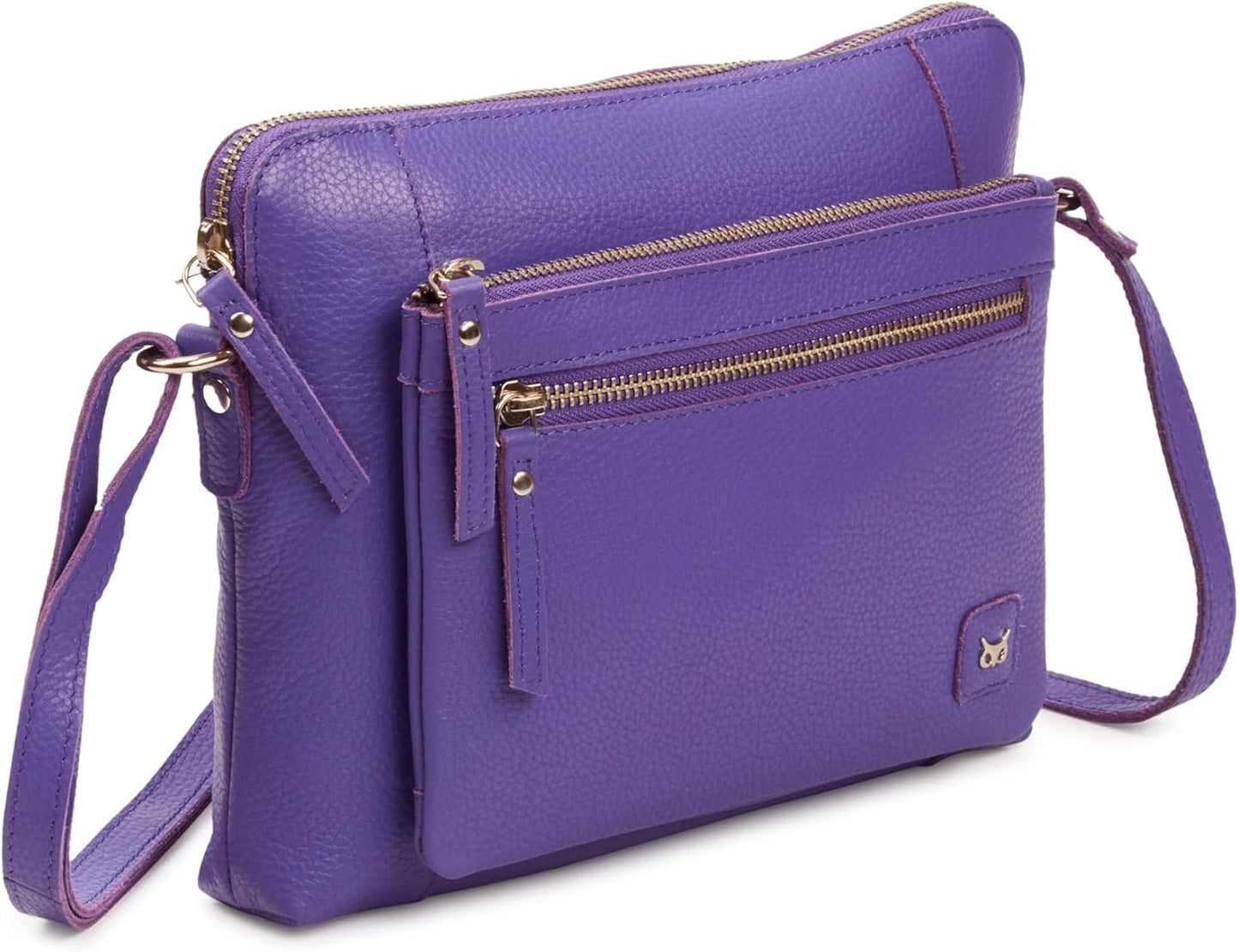 Small Soft Pebbled Real Leather Crossbody Handbag for Daily Use