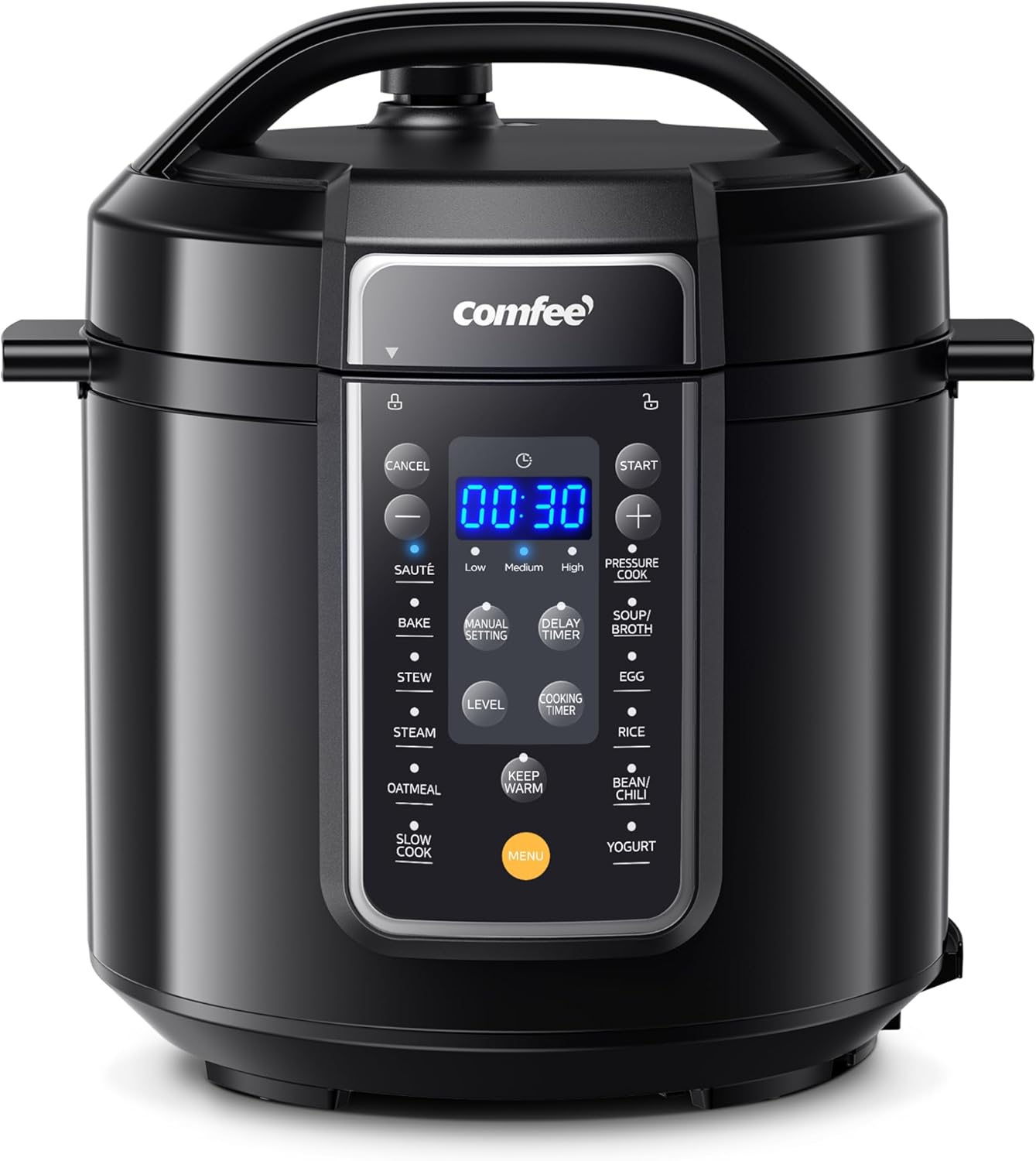 COMFEE 9-in-1 Electric Pressure Cooker - 14 Presets, Multi-Use, Non-Stick Pot - 6 Quarts