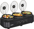 Triple Slow Cooker Buffet Server - 3 Pot Mini Slow Cooker