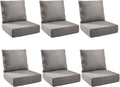 Outdoor Cushion Set 24x24x6 in - 6-Pack Patio Seat & Back Cushions