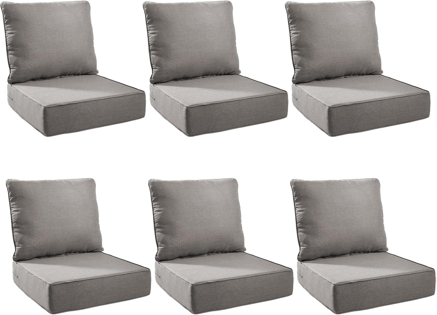 Outdoor Cushion Set for Patio Furniture - 6 Inch Thick Foam