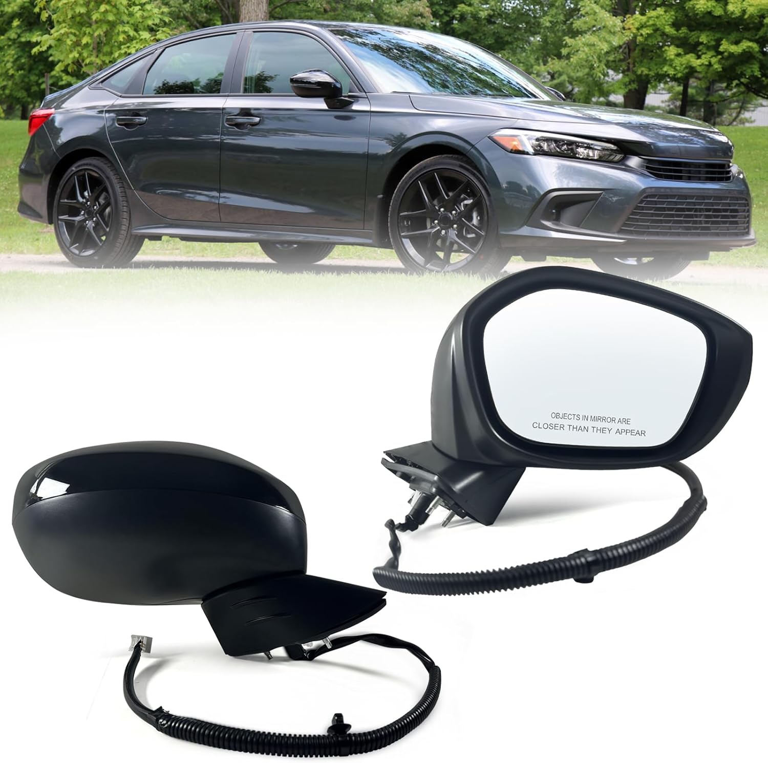 Right Passenger Side Mirror for 2022-2025 Honda Civic Sedan