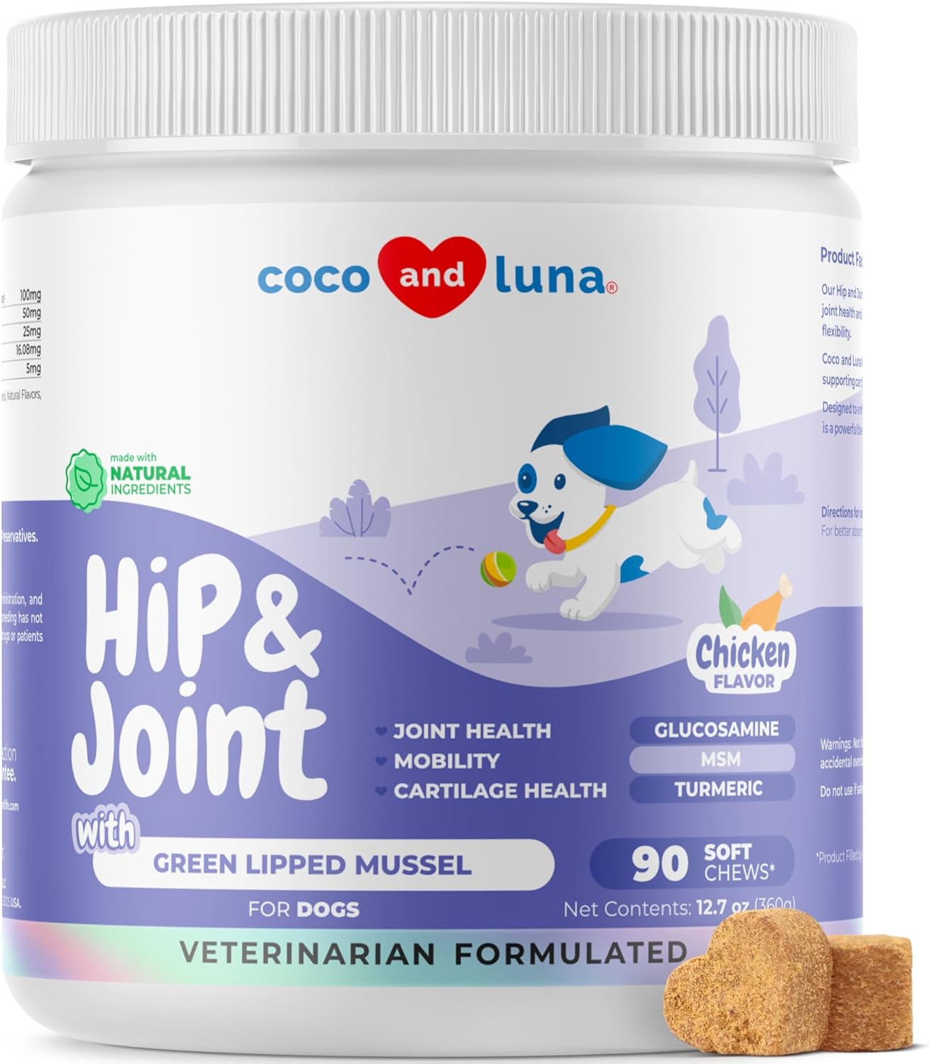 Hip and Joint Supplement for Dogs with Glucosamine & More
