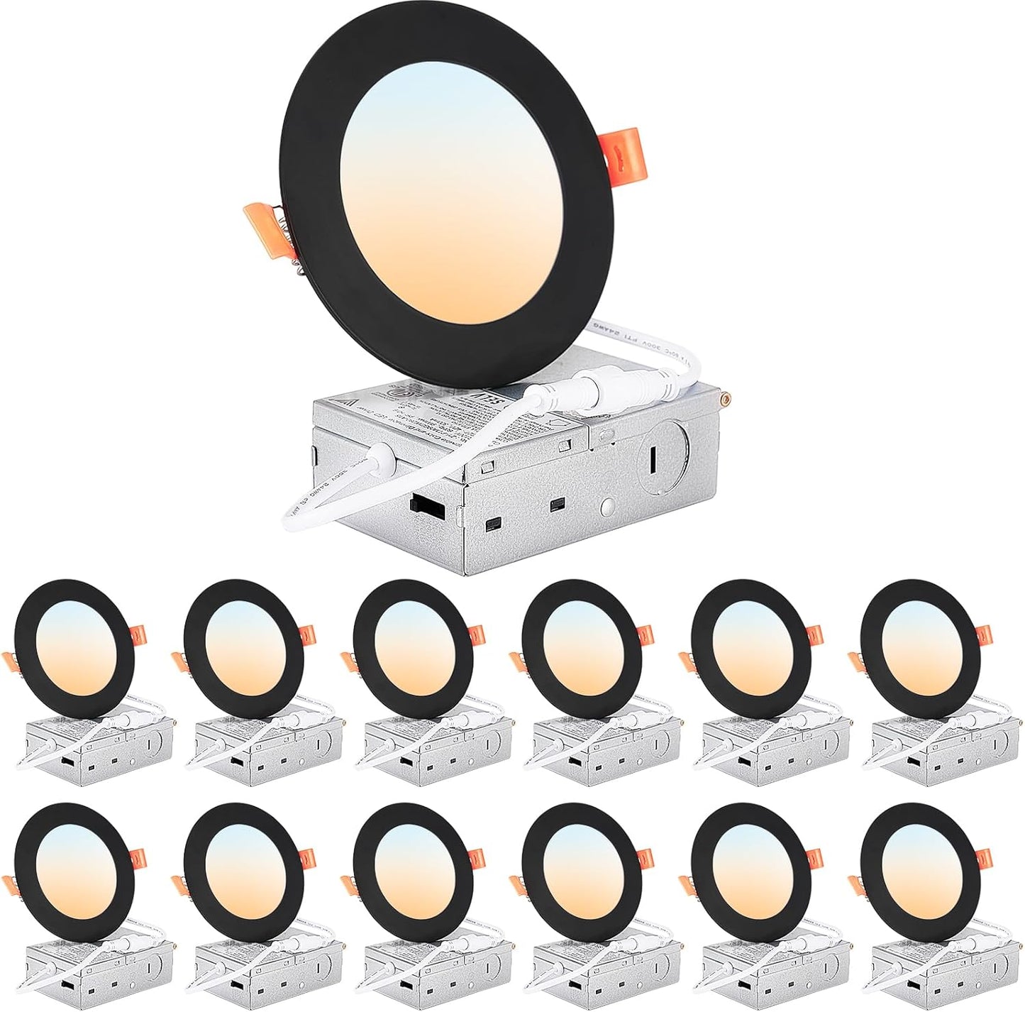 DLLT LED Recessed Ceiling Lights: Ultra-Thin 12 Pack 4 Inch