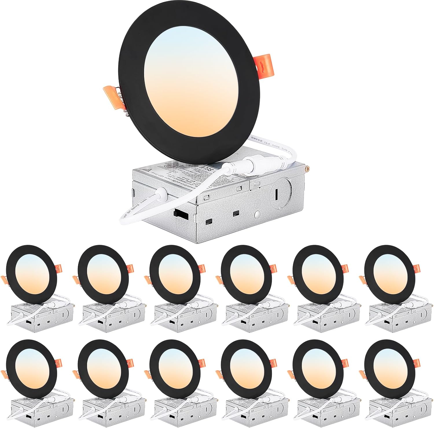 DLLT LED Recessed Ceiling Lights: Ultra-Thin 12 Pack 4 Inch