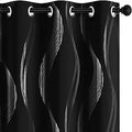 Deconovo Foil Wave Blackout Curtains 52x95 in - Thermal Insulated