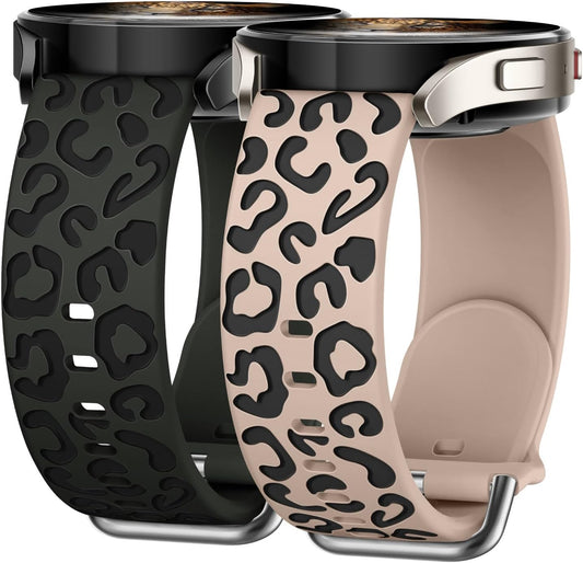 Leopard Silicone Bands 2-PACK for Galaxy Watch - Stylish & Soft