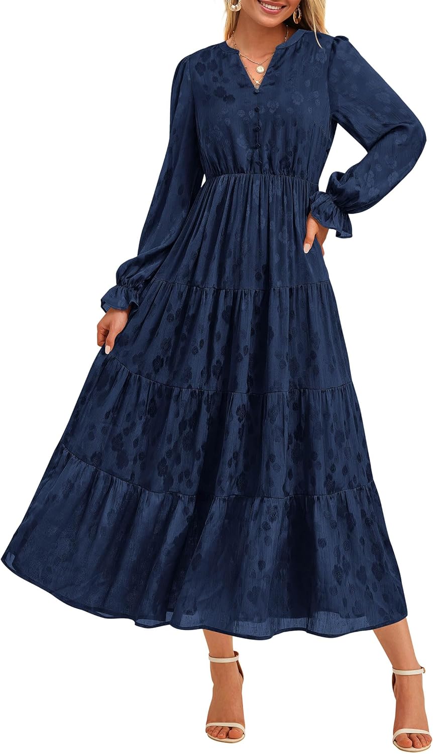 KIRUNDO Fall Wedding Guest Dresses for Women 2025 Maxi Style