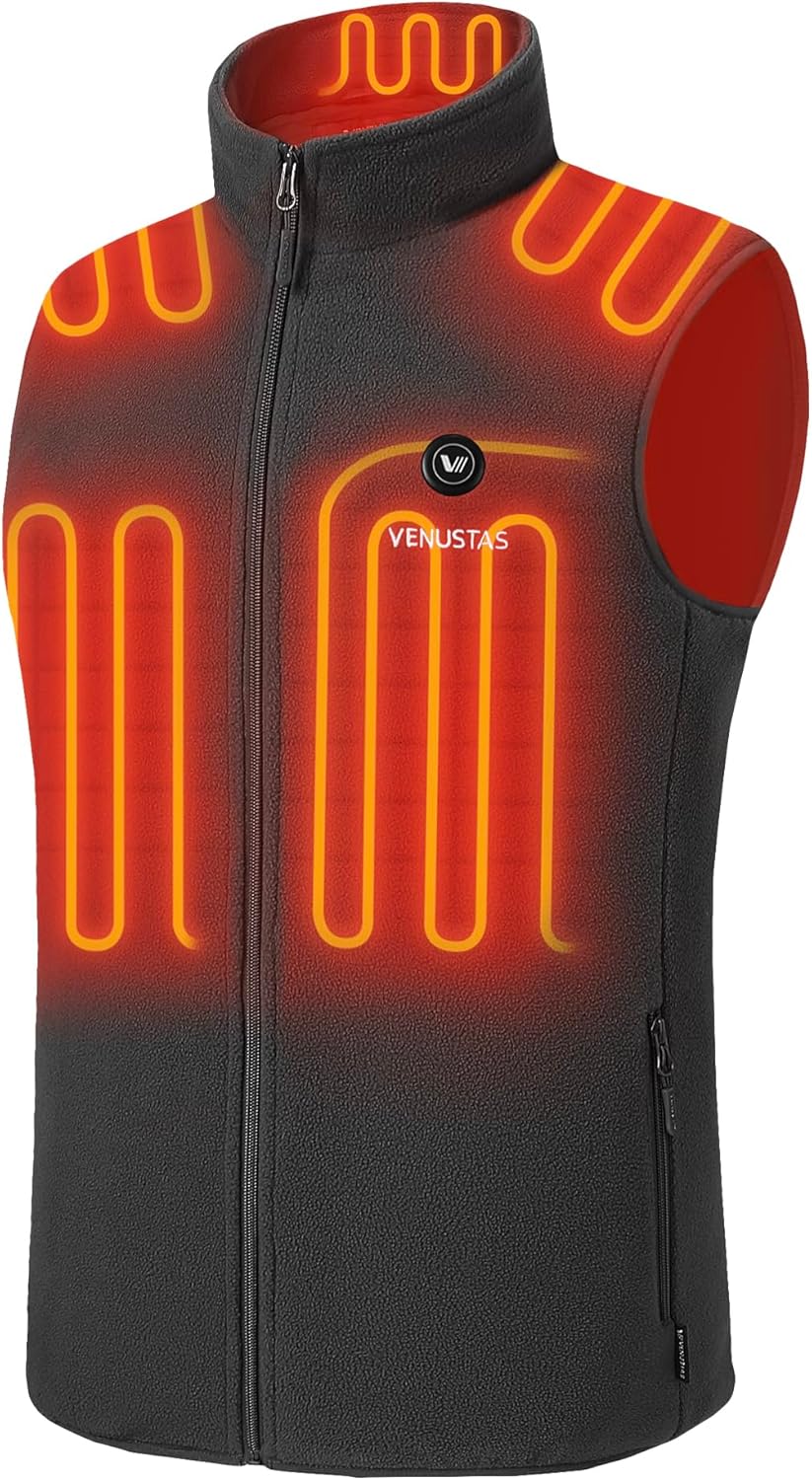 Venustas Men's Fleece Heated Vest: Ultimate Comfort and Warmth