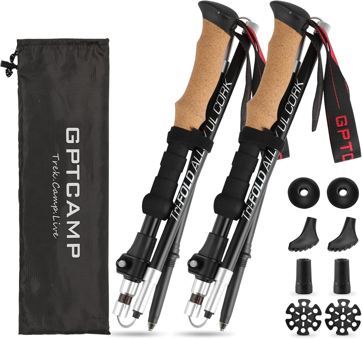 Lightweight Collapsible Nordic Walking Poles