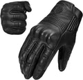 Goatskin Motorcycle Racing Gloves DN01 (Touchscreen, Black)