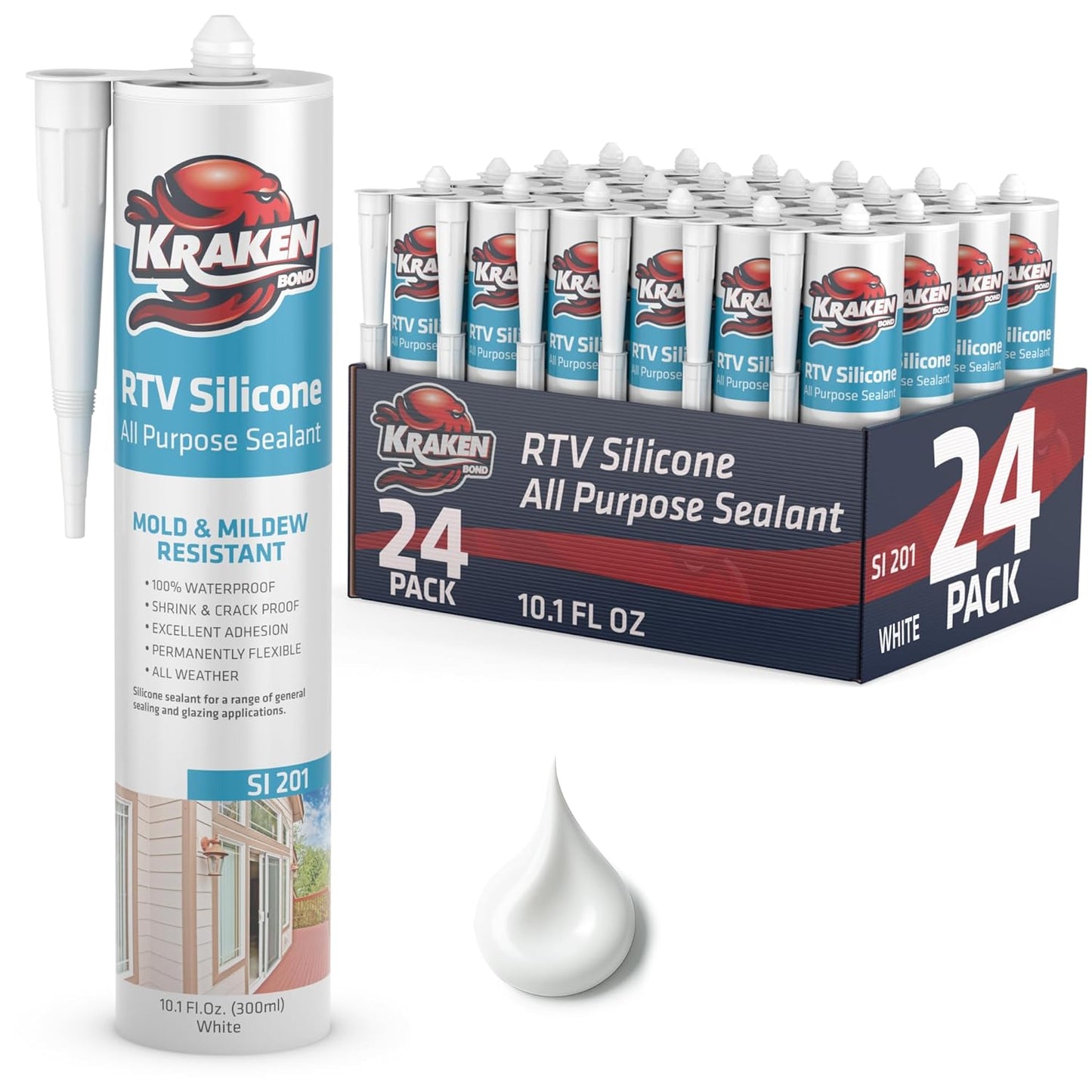 Kraken Bond White Silicone Sealant for All Purpose Use