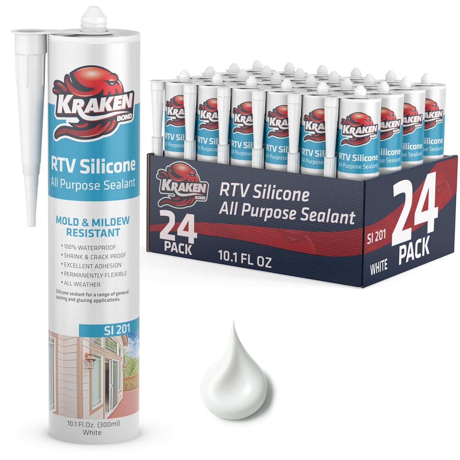 Kraken Bond White Silicone Sealant for All Purpose Use