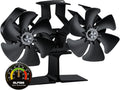 Wood Stove Fan Heat Powered Dual Motor for Efficient Heating