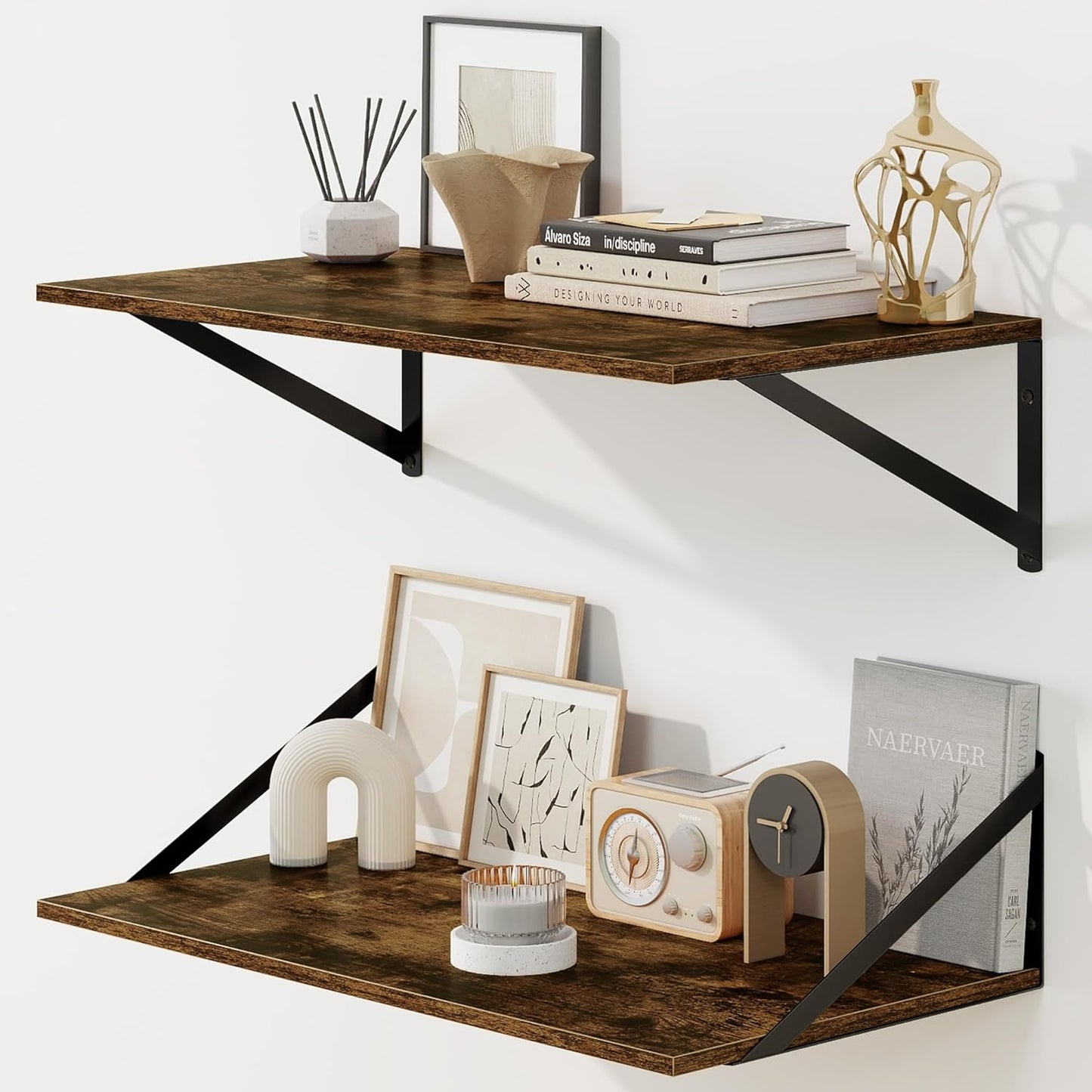 Floating Shelves for Wall - 24W x 12D Set of 2 for Home