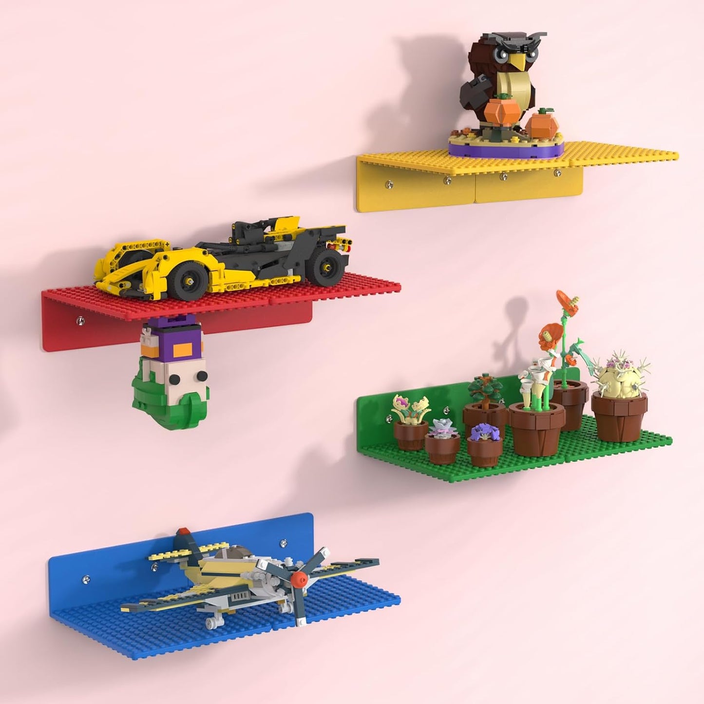 8-Pack Small Floating Shelves for Wall Displaying Lego Creations