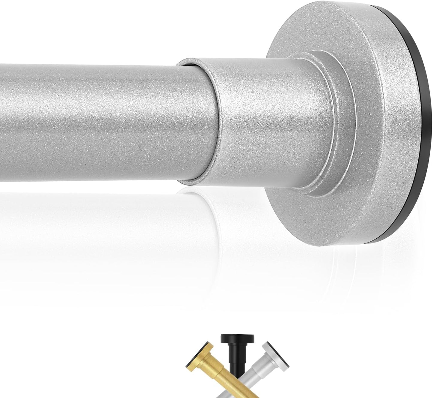 Adjustable Silver Tension Rod 27-71 Inch - No Drilling Needed!