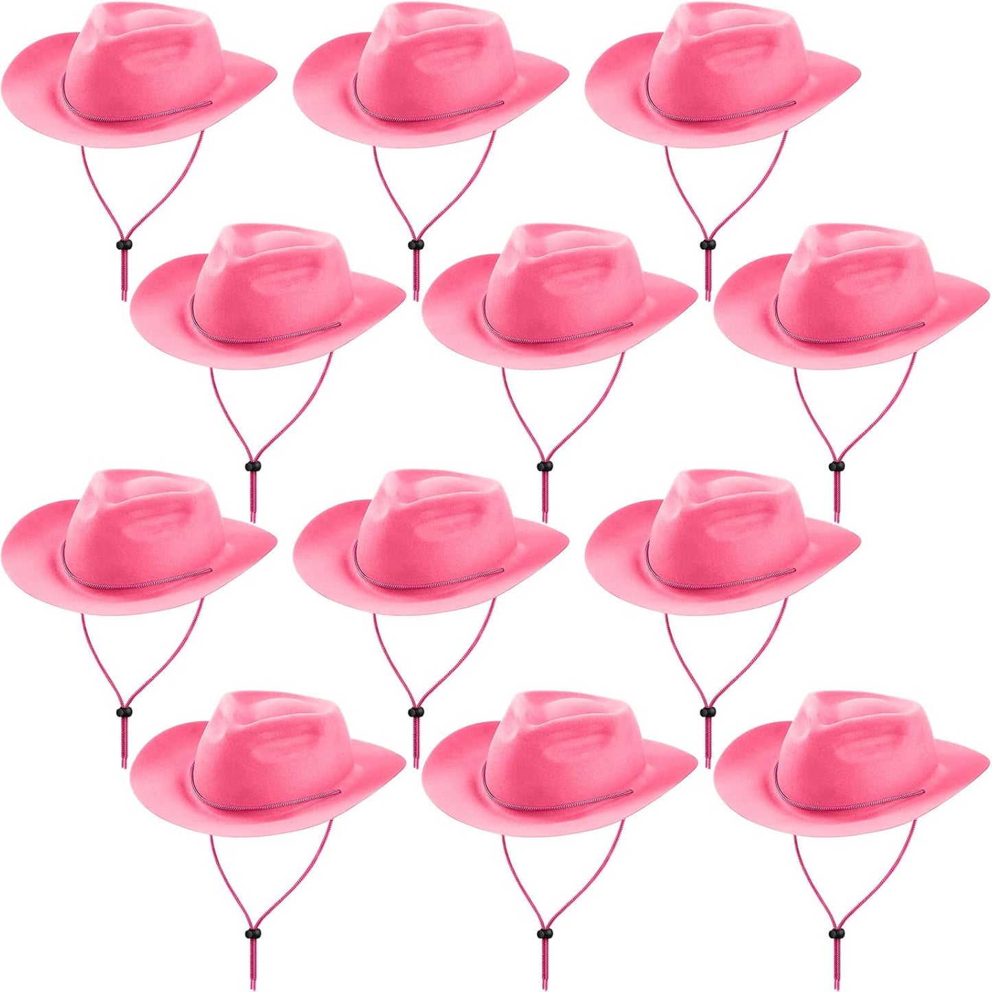12 Pieces Disposable Plastic Cowboy Hat Set for Parties and Fun
