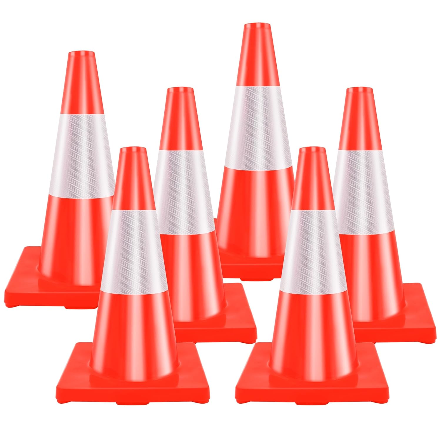 RELIANCER 8PCS 18in Traffic Cones for Road Safety and Parking