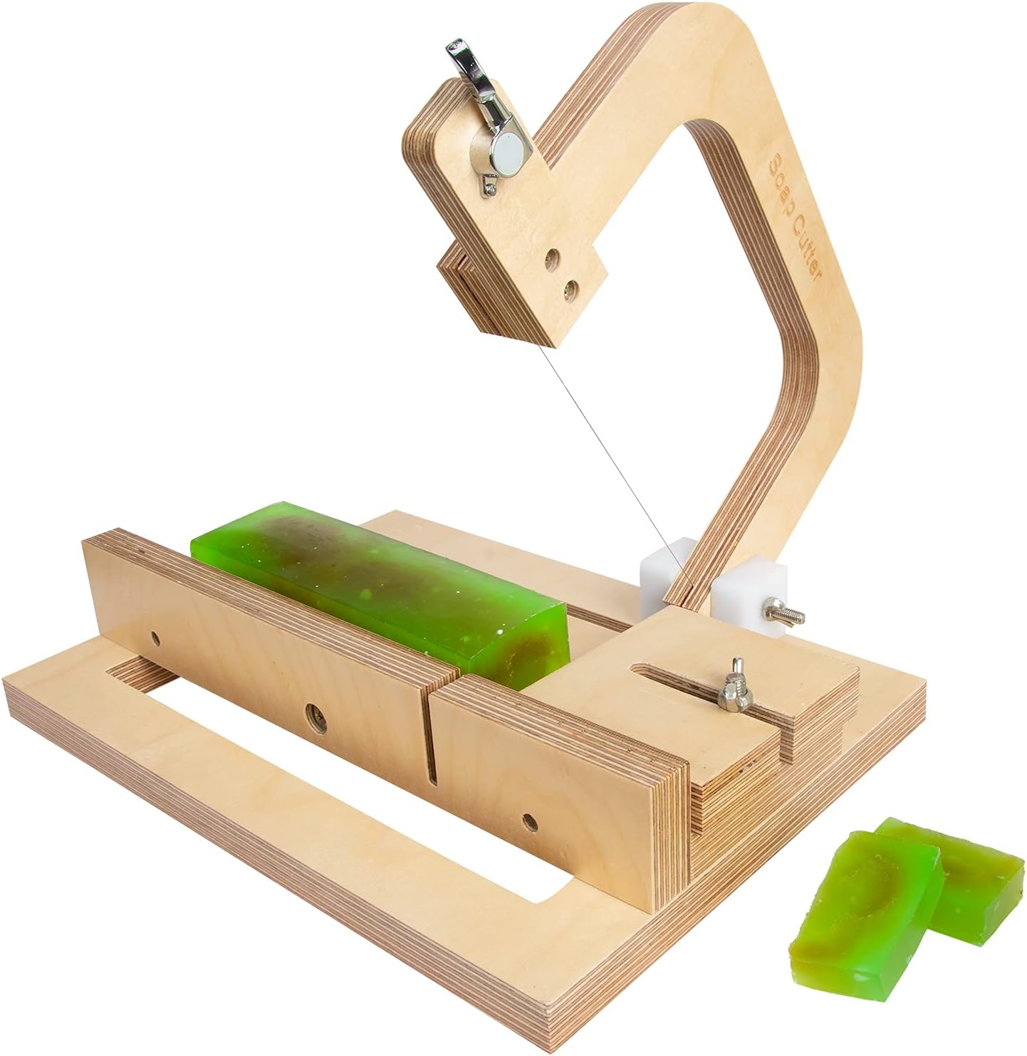 Evinis Wooden Soap Cutter Adjustable Wire Slicer for DIY Projects