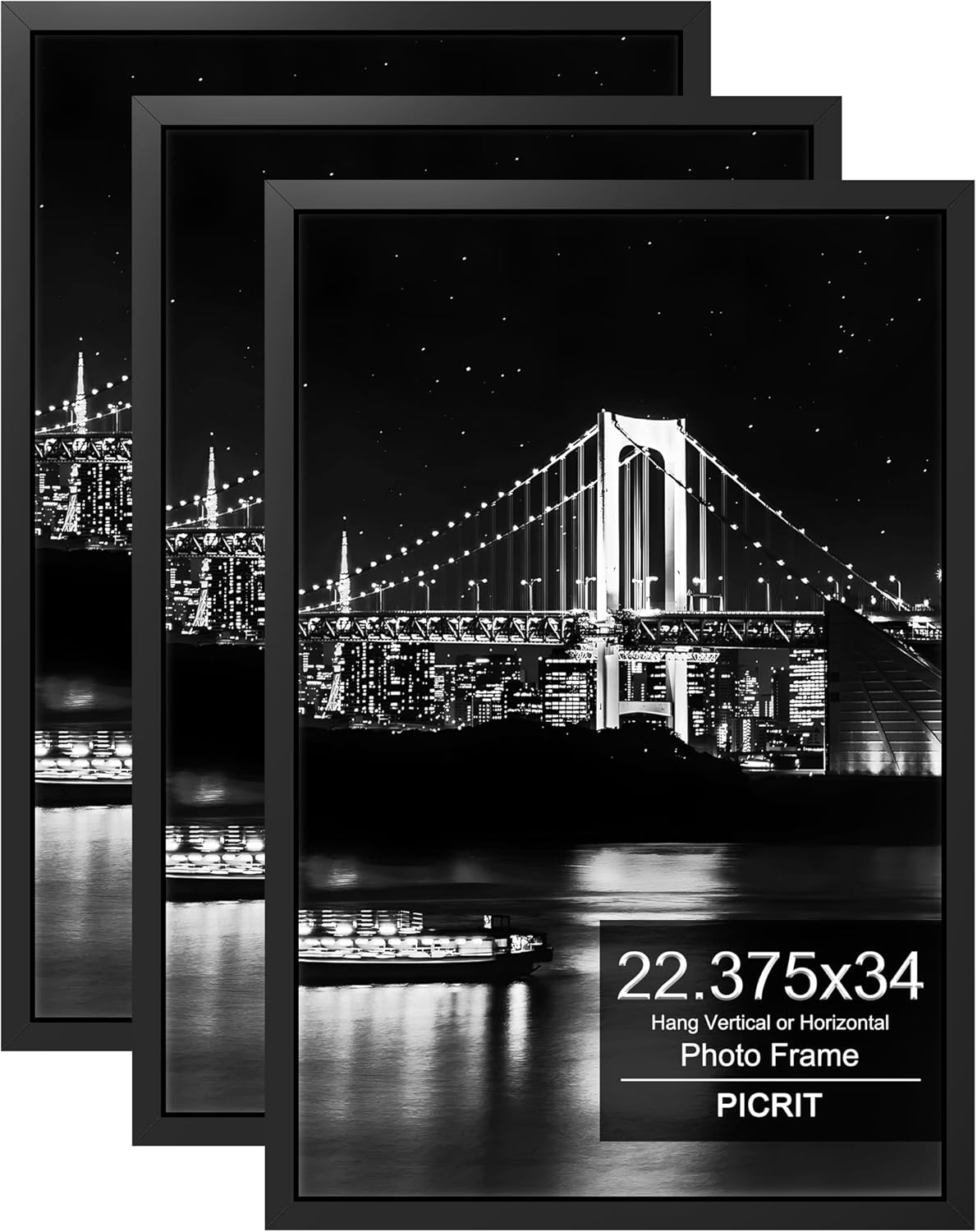 Flexible 22.375x34 Picture Frame 3 Pack for Art Display