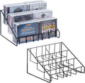 3-Tier Matte Black Metal Wire CD Storage Rack Set of 2