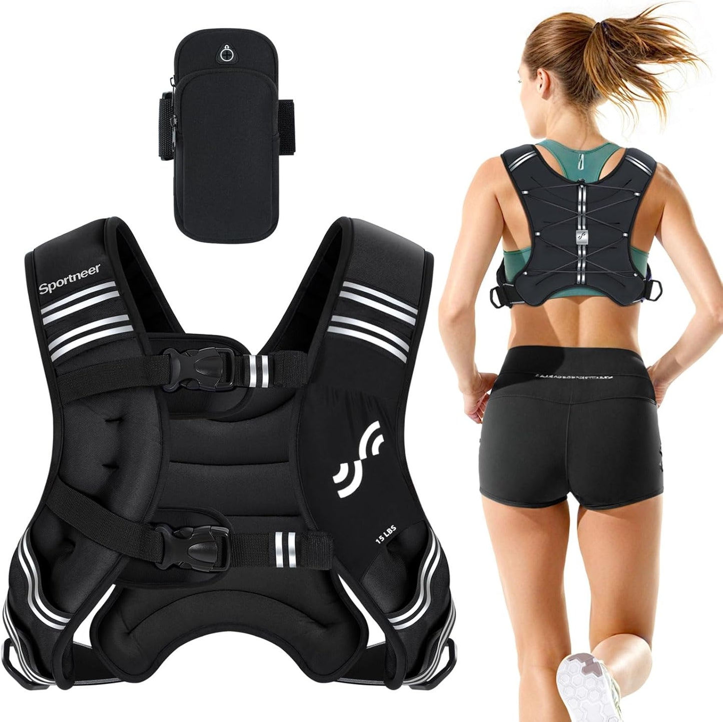 Sportneer Weighted Vest for Women: Versatile 8lb to 25lb