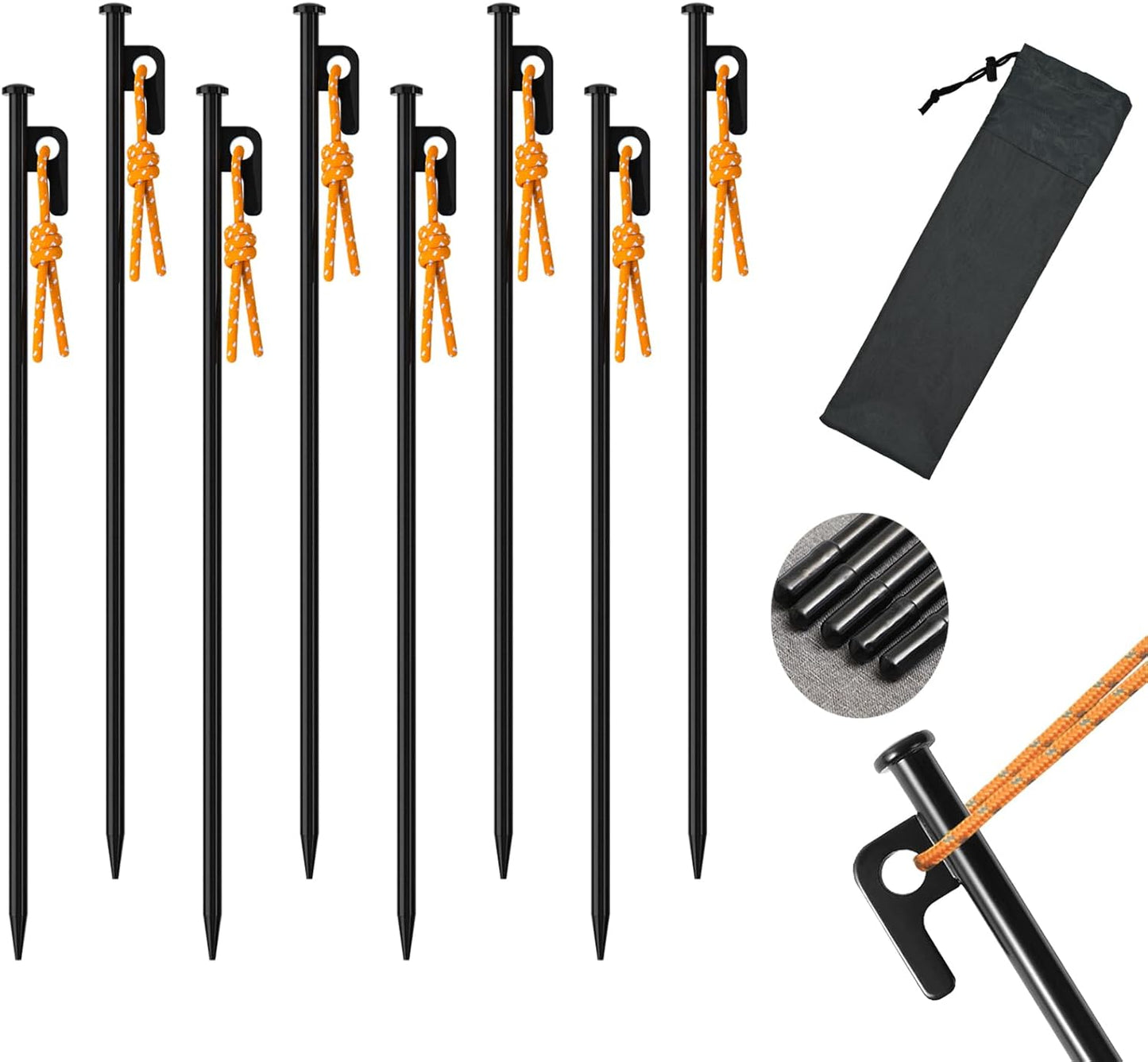 8-Pack Heavy Duty Camping Stakes Set