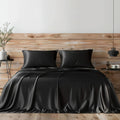 Candoury Satin Sheets Bed Set for Luxurious King Size Comfort