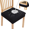 Waterproof Black Seat Covers for Dining Room Chairs Set of 4 - Stretch