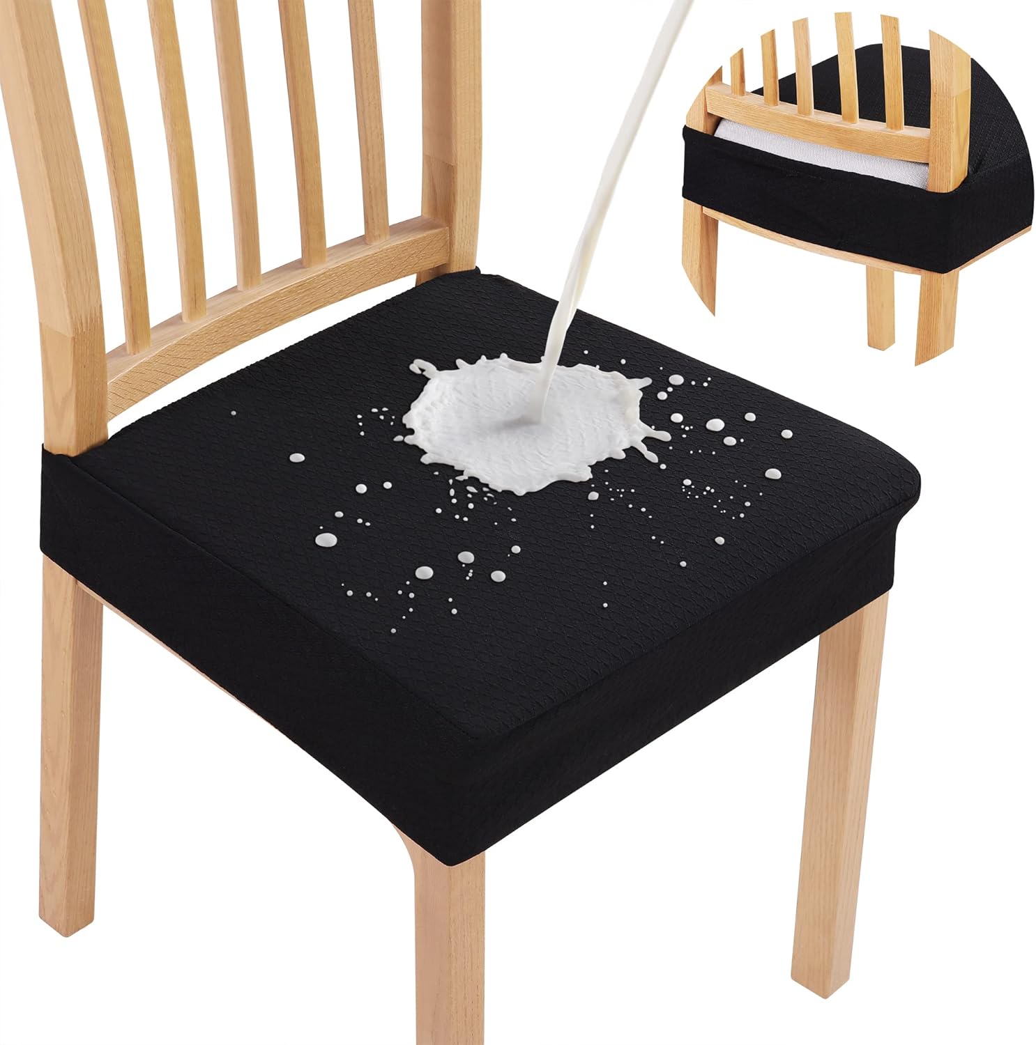 Smiry Waterproof Seat Covers for Dining Room Chairs Set of 4
