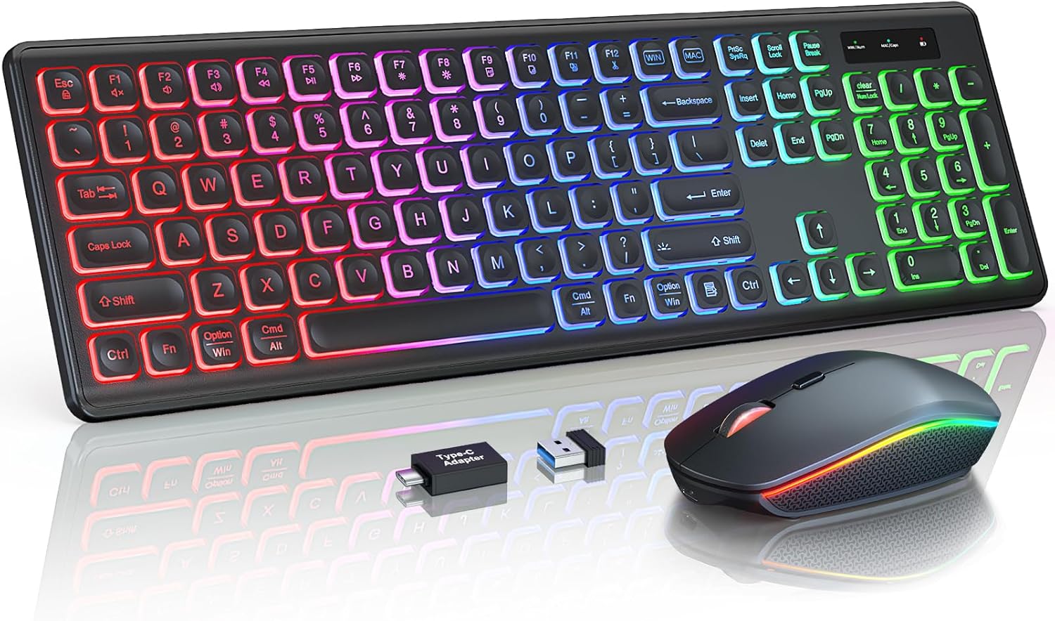 Ergonomic RGB Combo: Wireless, Rechargeable, Quiet - Trueque