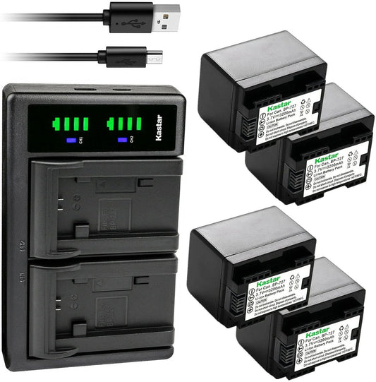 Kastar 4-Pack Battery and USB Charger for Canon BP-708 BP-709