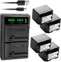 3200mAh 4-Pack Batteries with LTD2 USB Charger for Canon Camcorders