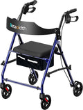 Foldable Rollator Walker with Seat for Seniors - Easy One-Hand Fold