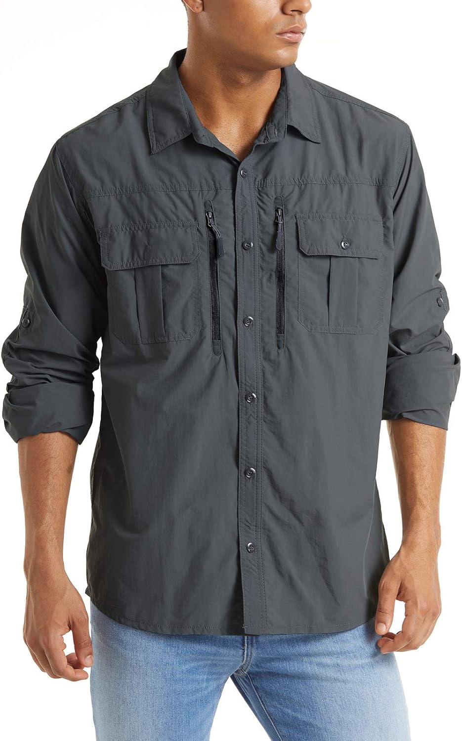 TACVASEN Fishing Shirt for Men - Quick Dry Tactical Work Shirt