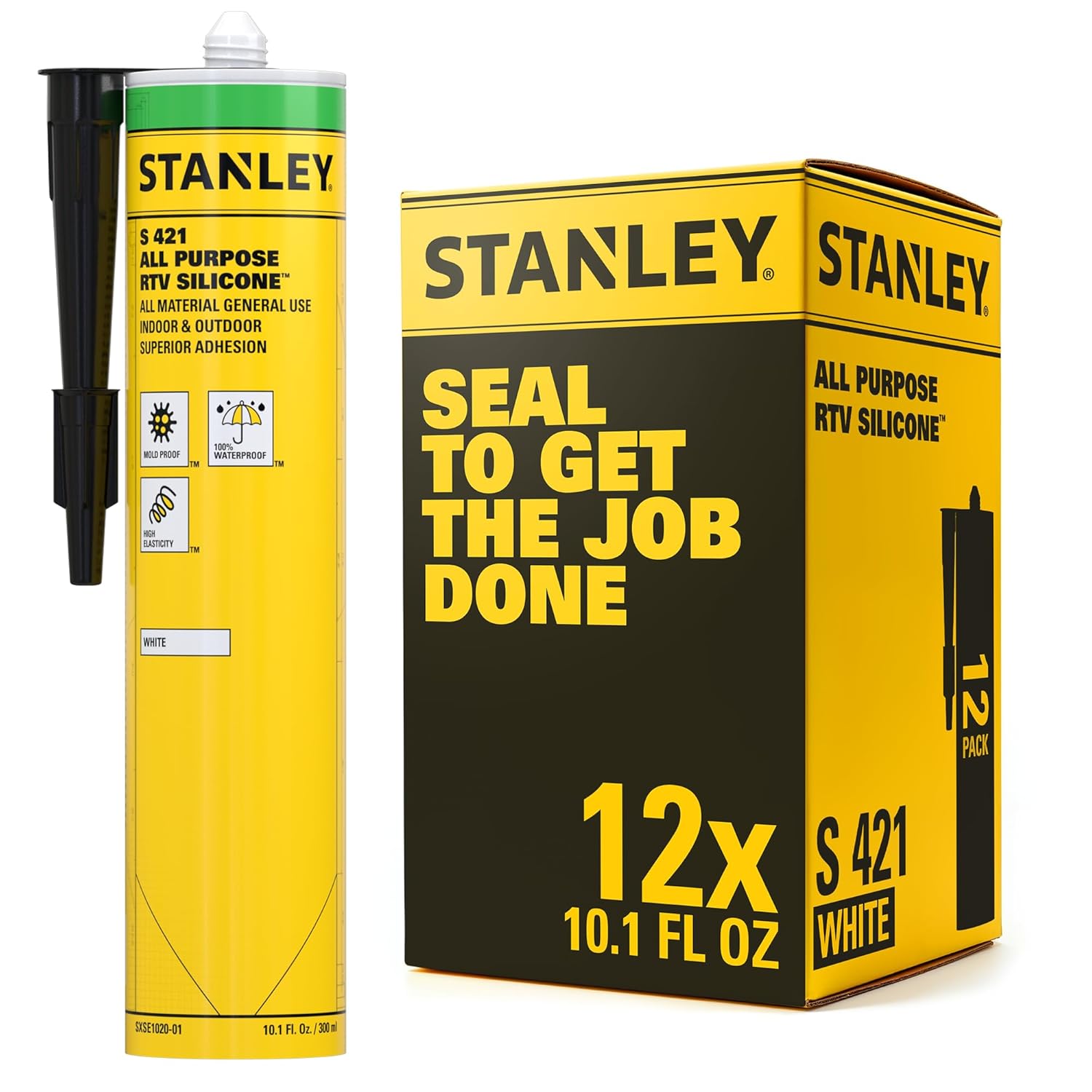 Stanley S421 RTV Silicone Caulk - Waterproof and Flexible Sealant