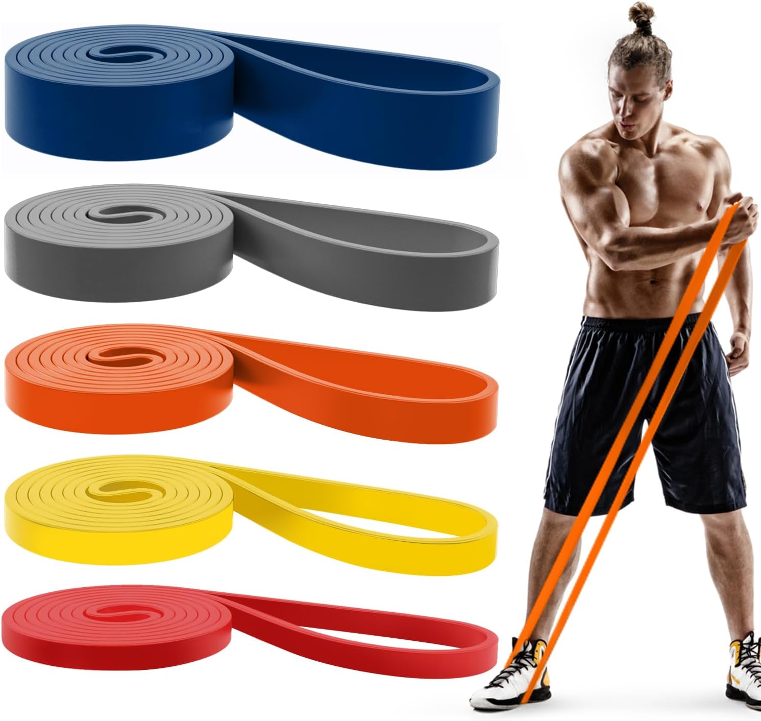 Pull Up Bands Set for Men & Women - Resistance Bands for Workouts