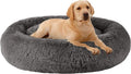MFOX Calming Dog Bed for Medium and Large Dogs - Cozy Faux Fur Donut