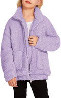Arshiner Girls Full Zip Fleece Jacket for Cozy Fall Winter Wear