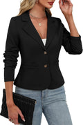 Women's Stretchy Knit Blazer Slim Fit with Pockets - Lightweight