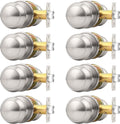 Probrico Interior Door Knobs 8 Pack Brushed Nickel - Durable Passage