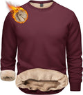 Men's Crewneck Sherpa Lined Sweatshirt - Warm Heavyweight Pullover you