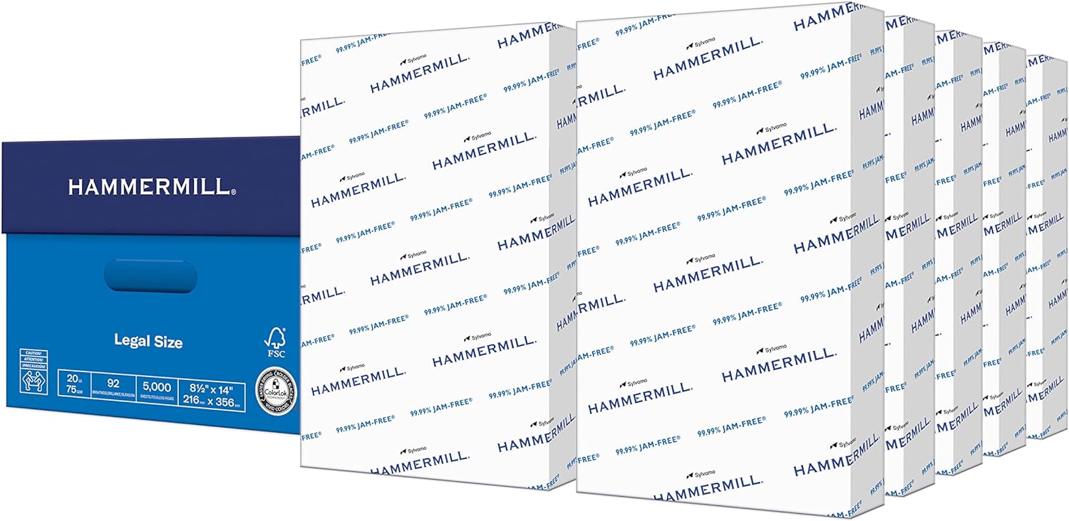 Hammermill Printer Paper 20 lb Copy Paper 8.5 x 14 for Quality Prints
