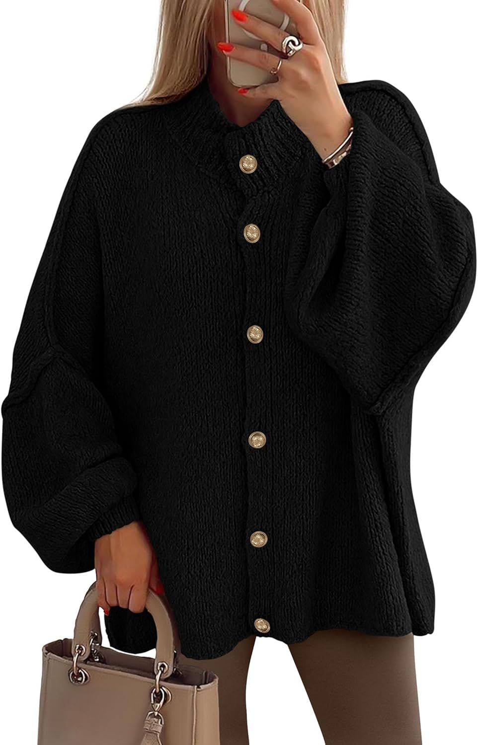 PRETTYGARDEN Women's Winter Button Down Cardigan Sweater Jacket