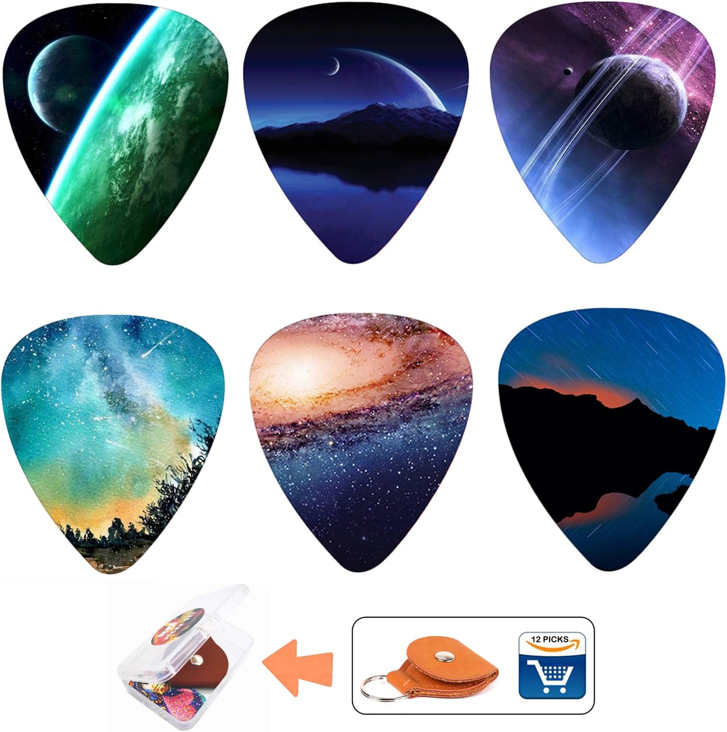 SUNLP Galaxy Guitar Picks Set - Unique & Stylish!