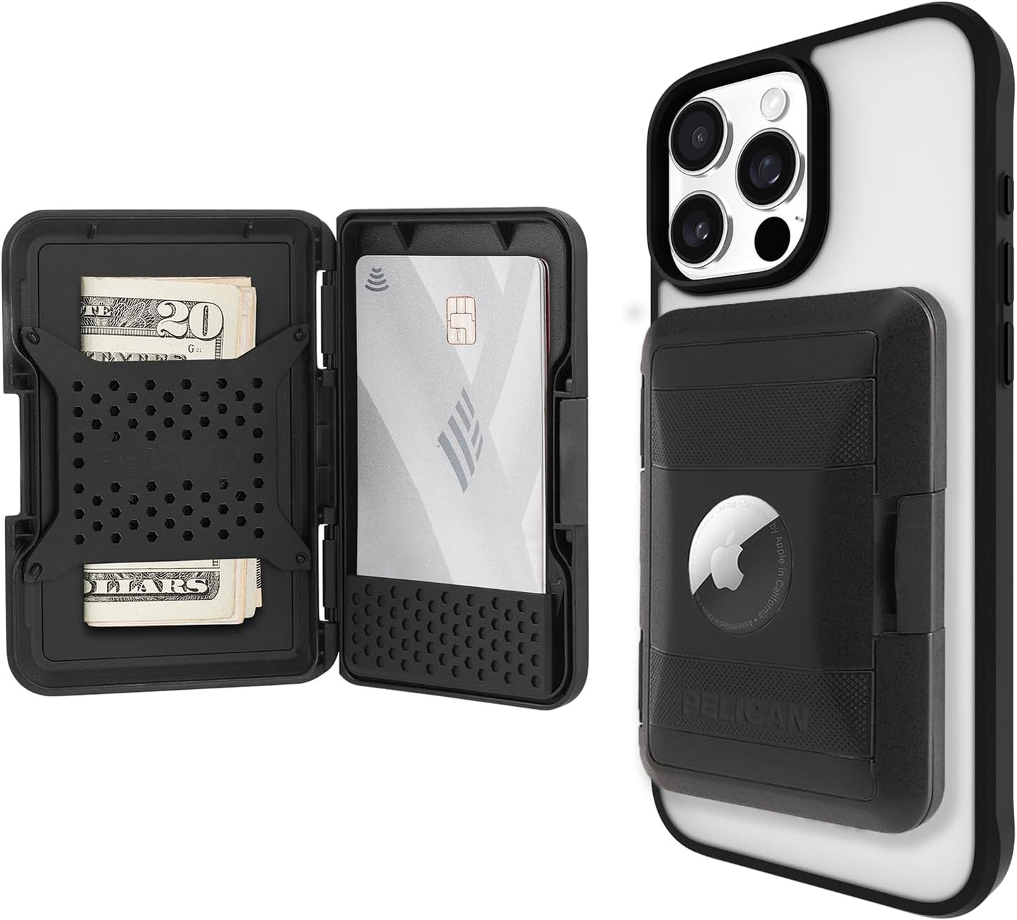 Pelican Smart Wallet with RFID Blocking - Holds 5 Cards/Cash - AirTag Holder