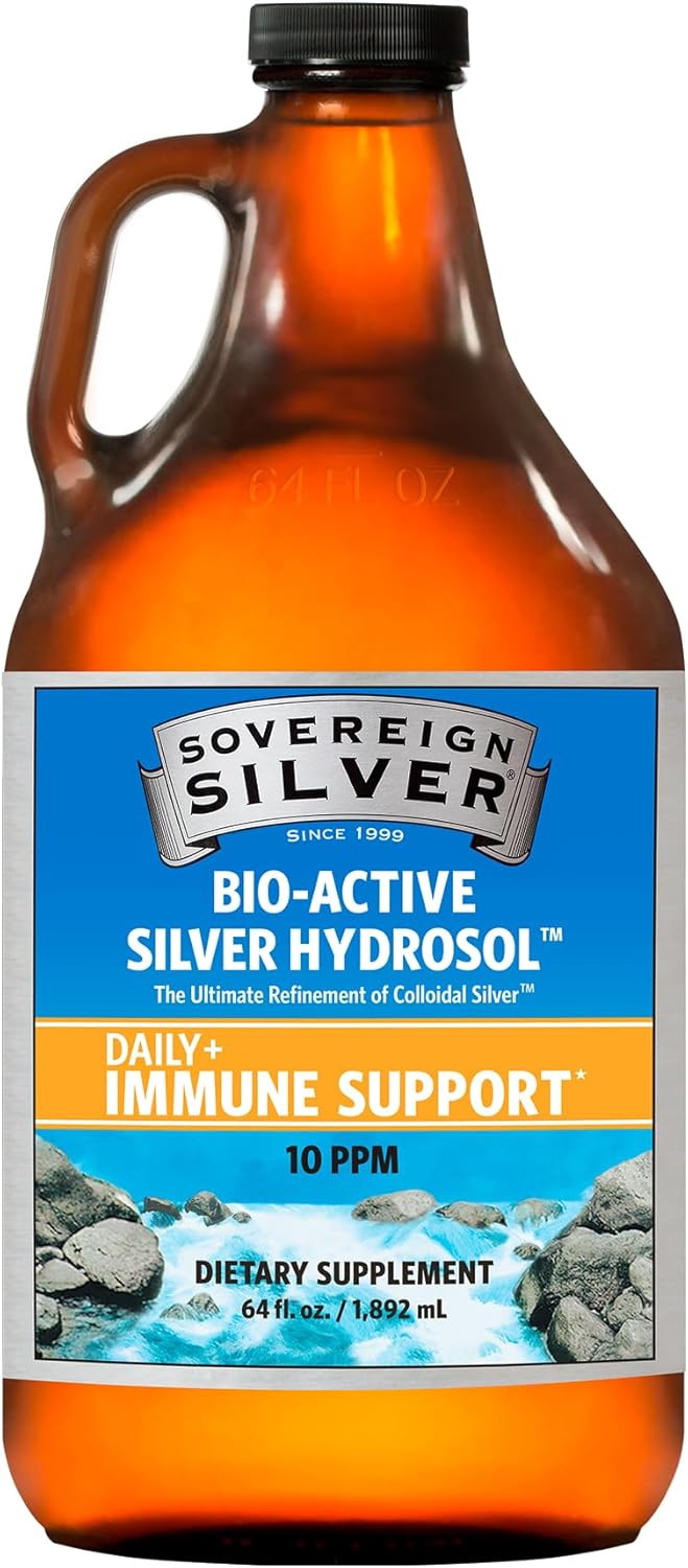 Sovereign Silver Immune Support - Colloidal Silver Hydrosol 64 Fl Oz