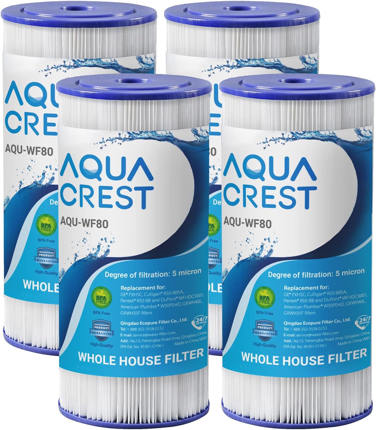 AQUA CREST FXHSC Whole House Water Filter Replacement Pack of 4