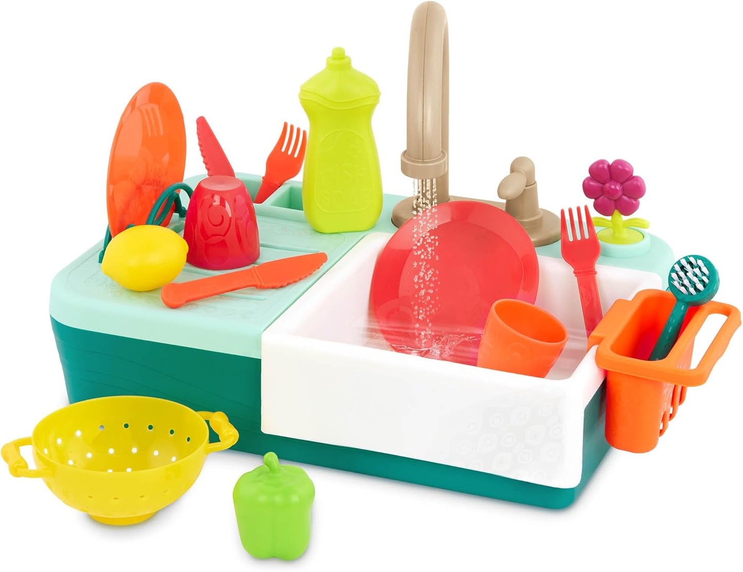 B. toys Splash-n-Scrub Sink: Color Changing Pretend Play Set